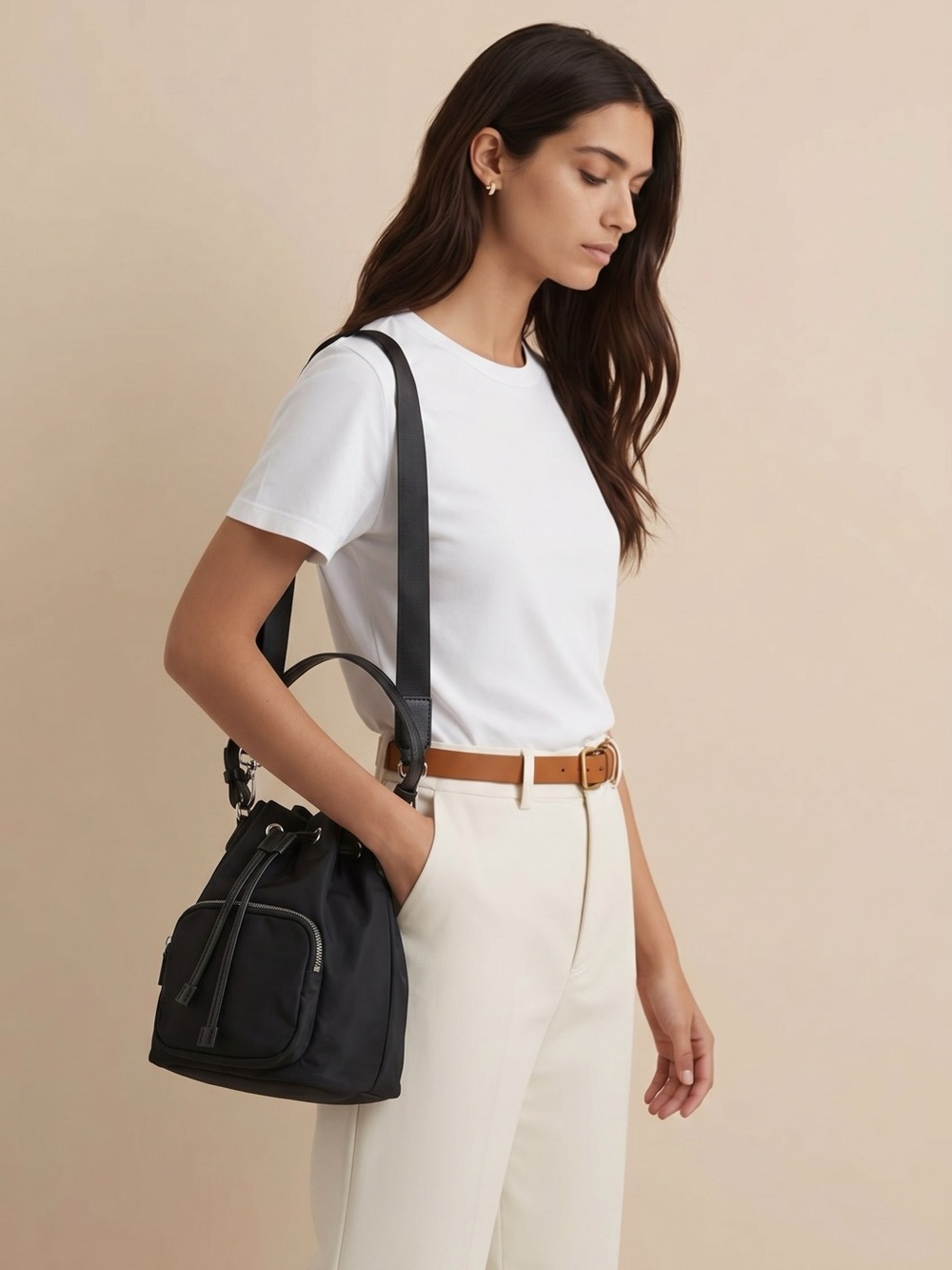 GAP Black Shoulder Bucket Bag purse NWOT